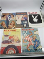 1950's Playboy Magazines x 5