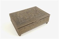 Bronze dresser box - depicts French pastoral