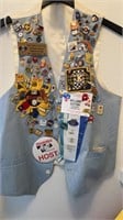 VEST W/ KIWANIS & OTHER COLLECTOR PINS