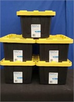 Set of 5 Muscle-Rack Storage Totes 5 Gallon