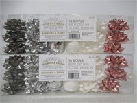 16ct Small Bows Blush/Silver - Wondershop