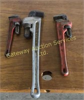 Pipe Wrenches 3 total  24 inch Ridgid Aluminum ,