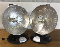 2 heat-dish electric space heaters