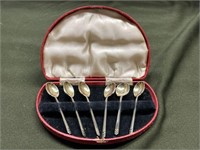 SET OF VINTAGE STERLING SILVER COFFEE SPOONS WITH