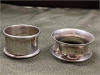 TWO STERLING SILVER NAPKIN RINGS 1.17ozt (WIDEST