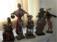 Grouping of paper maché figurines