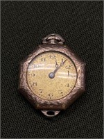 ANTIQUE GOLD PLATED MONOGRAMMED POCKET WATCH 1in