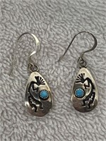 RUNNING BEAR STERLING SILVER & TURQUOISE TRIBAL