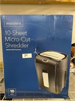 Insignia 10 sheet micro cut shredder $130 RETAIL