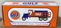 1997 ERTL GULF 1925 Kenworth Stake Truck Bank