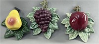 Glazed Ceramic Fruit  Design Wall Pockets