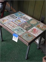 END STAND/COFFEE TABLE W/ DECORATIVE TILES