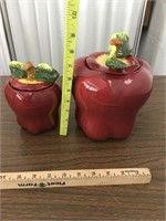 2 Apple canister W/ Lids