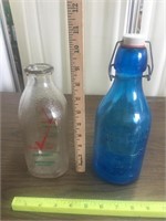 1965 Thatchers Blue Milk Bottle & Quality Checked