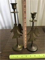 Brass Candle Holders w/ Angels
