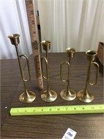 Trumpet Brass Candle Holders