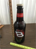 Large Glass Budweiser Bottle w/ Plastic lid