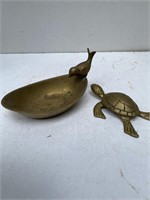 Brass Turtle and Bird Trinket Dish