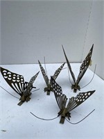 4 Brass Butterflies