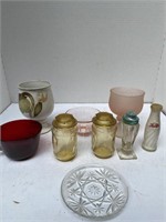Assorted Glass and Cups, Salt Pepper