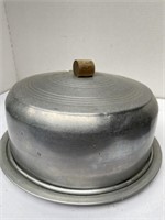 Vintage Aluminum Cake Plate and Dome