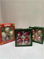 3 Boxes Vintage Glass Ornaments