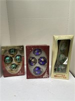 3 Boxes Vintage Glass Ornaments
