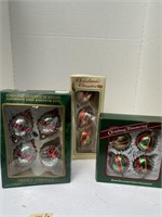 3 Boxes Vintage  Glass Ornaments