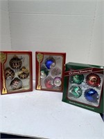 3 Boxes Vintage Glass Ornaments