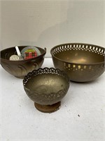 3 Brass Bowls