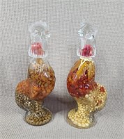 Designer Glass Roosters
