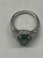 Diamonique Epiphany Sterling Silver Emerald CZ Rin