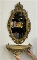 Framed Mirror w/ Matching Shelf