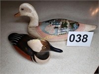 2 SIGNED, PAINTED WILSON'S DECOYS
