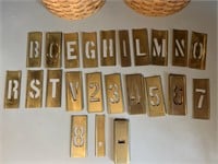 Lot of Over 50 Brass Letter/Number Plates