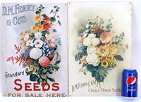 2 Metal 16" D M Ferry Seed Signs - NY Historical