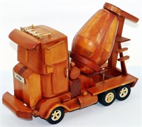 Solid Wood Ford Dump Truck Model - Drum Moves
