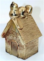 1958 Silverplate Snoopy Doghouse Bank