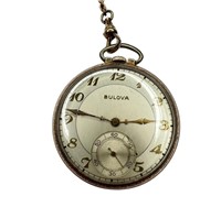 Vintage Bulova Pocket Watch in 10k Gold Rolled Cas