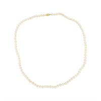 Natural Pearls Necklace with 14k Gold Clasps
