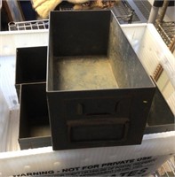 Tote of 5 metal drawers