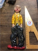 Chalkware clown wall decor