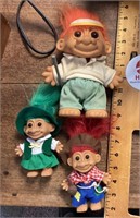 Three Russ troll dolls