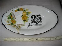 Vtg 25th Anniversary Dish- Hand Crafted Japan