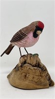 Bob Sharpe Woodcarving Purple Finch