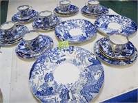 Collectionof 30 Pcs. Royal Crown Derby Blue dishes