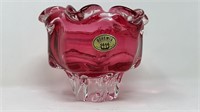 Bohemia Glass Handblown Cranberry Bowl