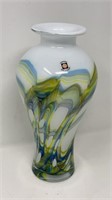 Tarnowiec Poland Art Glass Vase Marbleized
