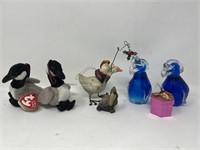 Bird Lady Lot Handblown Glass Ducks Beanie Babies