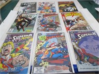 9 Superman comics Good cond